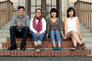 From left: Zack Fischmann, former Science Shop associate director; Karen Andrade, Science Shop executive director and founder; Michelle Endo, former Science Shop campus and community relations director; and Connie Kim, Science Shop website developer and graphic designer.