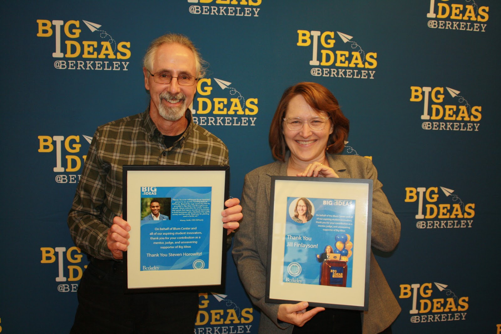Big Ideas honored Jill Finlayson and Steven Horowitz for their long-time commitment to UC Berkeley students as Big Ideas’ mentors and judges. This year marked Horowitz’s 10 year mark with Big Ideas. Finlayson has been with the program for more than 12 years