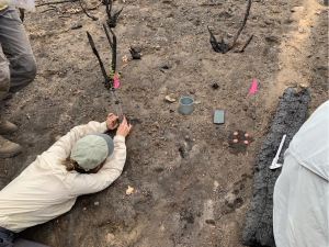 Ritwik Gupta works with collaborators at the United States Geological Survey to measure soil water retention after the 2021 Dixie Fire.